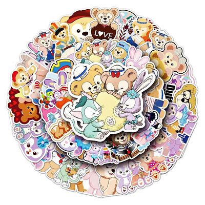 50pcs Mixed Disney Stellalou Duffy Bear Stickers DIY Girls