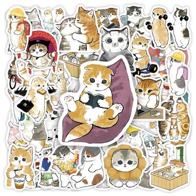 Kawaii Cute Watercolor Cat Stickers Aesthetic Funny DIY Toy
