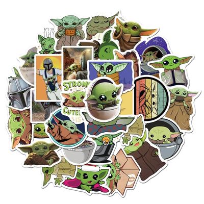 50PCS Disney Cute Baby Yoda Stickers Cartoon Anime Decals