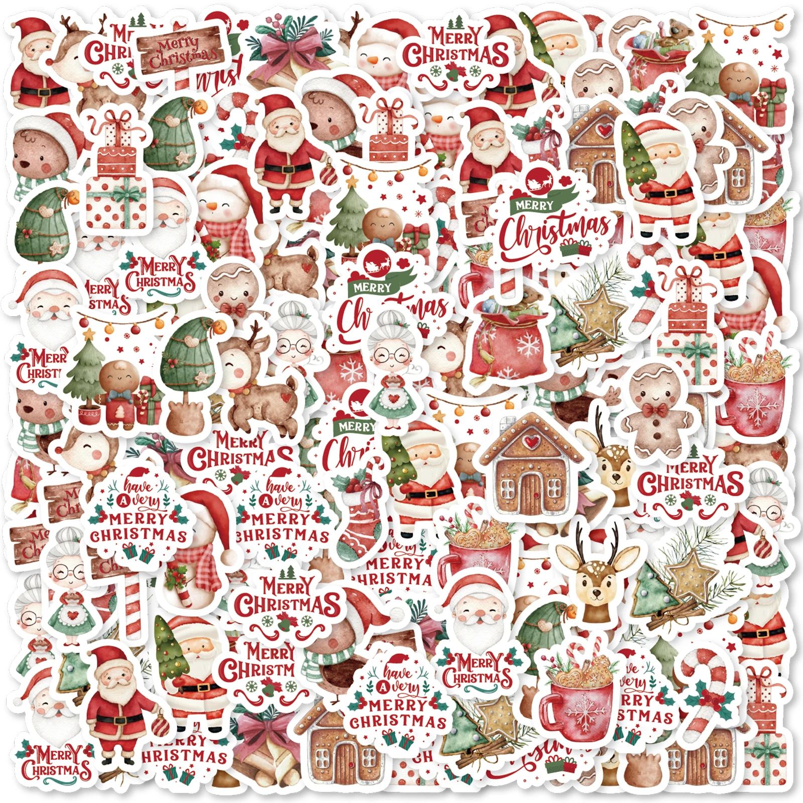 46pcs Santa, Elk, Gift Christmas Themed Graffiti Stickers