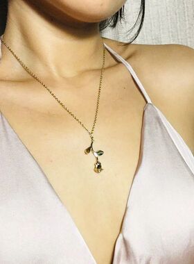 Rose Flower Pendant Necklaces For Women Stainless Steel 3