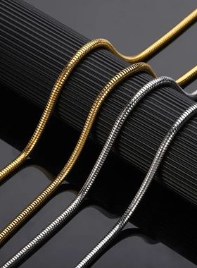 Punk Round Snake Chain Necklace for Men Women Stainless