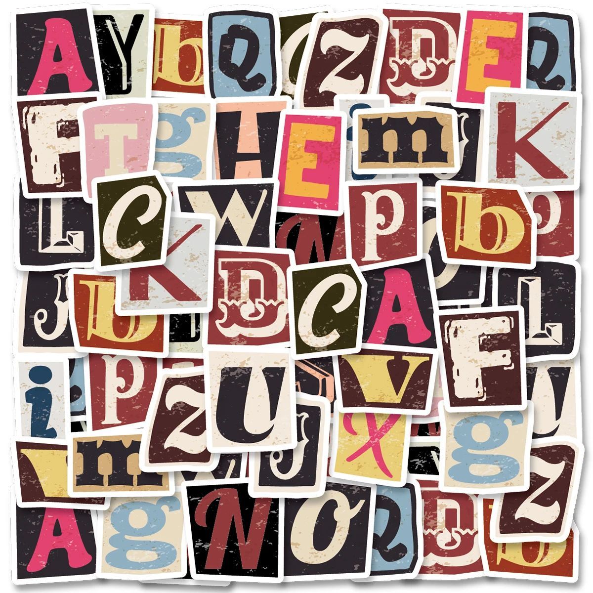 Etori Life 46pcs Retro letters colorful English letter