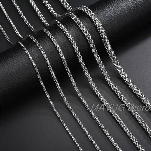 3mm-7mm Width Stainless Steel Twist Chain Necklace For Men