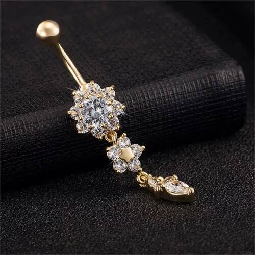 1Pc Stainless Steel Crystal Belly Button Rings,Shining
