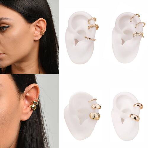 2024imple Leaf Earcuffs Set No Pierced Cartilage Earring
