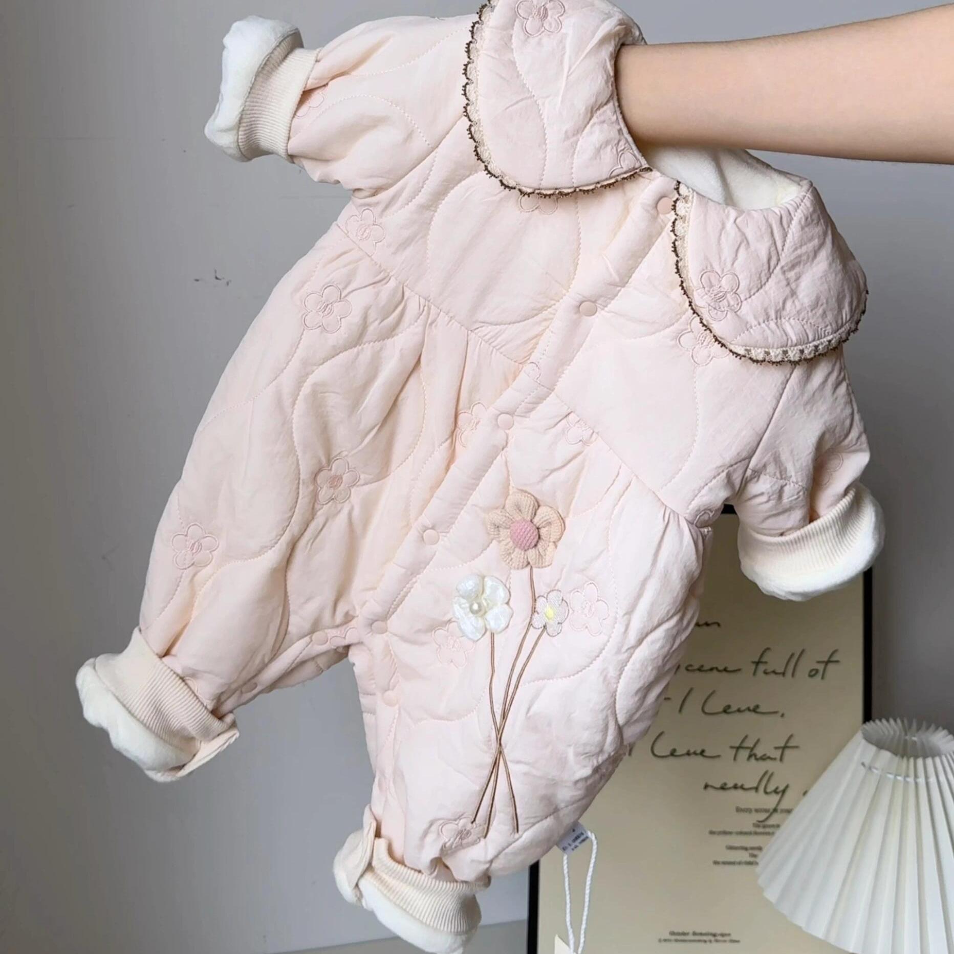 婴儿A类加绒连体保暖哈衣