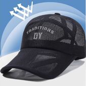 全网棒球帽帽子网眼夏季 户外防晒钓鱼太阳帽男士 透气鸭舌帽遮阳帽