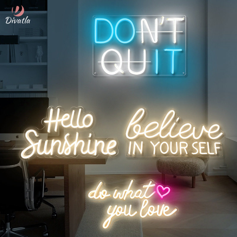 亚马逊新款创意字母灯DON'T QUIT卧室内装饰灯酒吧商用led霓虹灯