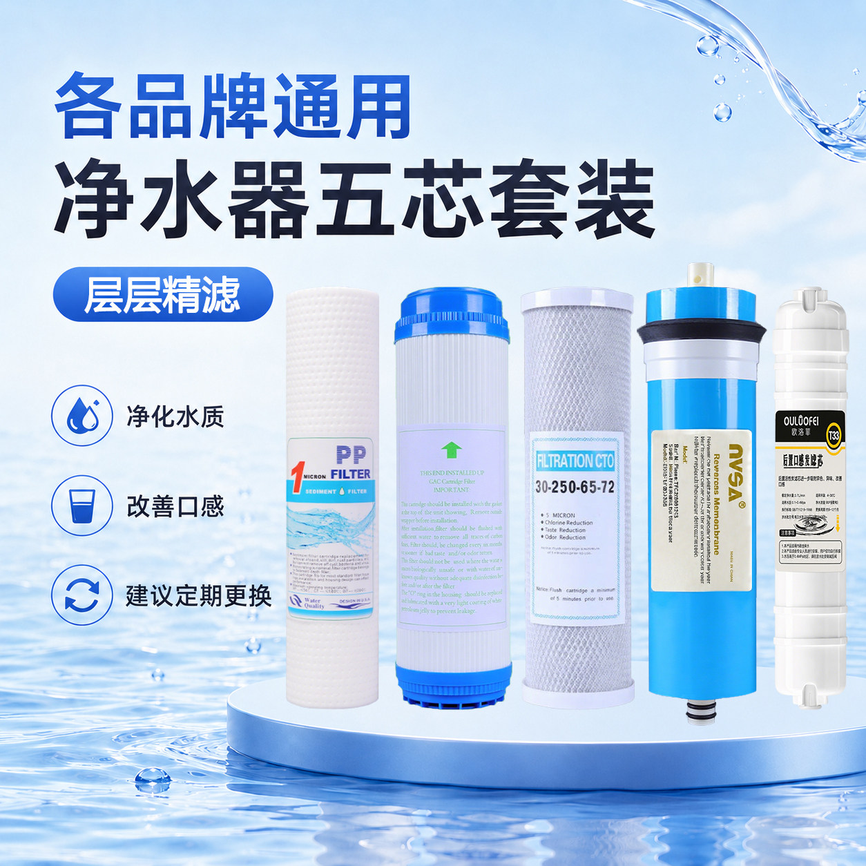 通用法兰尼净水器滤芯400G-P9全