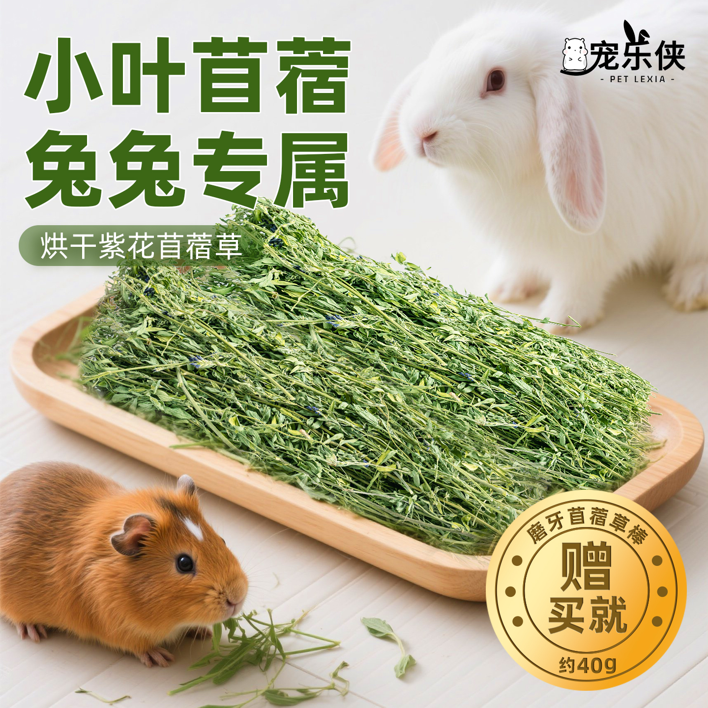 新草烘干苜蓿草段紫花幼兔