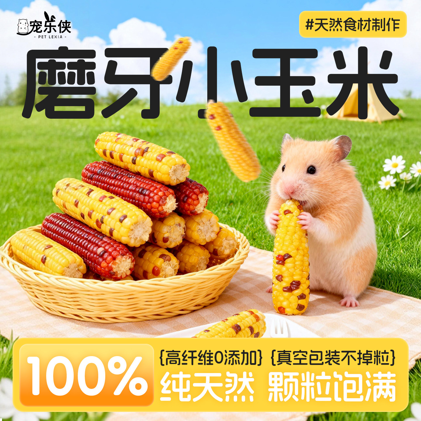 仓鼠磨牙棒零食小玉米芯棒粮食营养金丝熊兔子用品5-10cm迷你