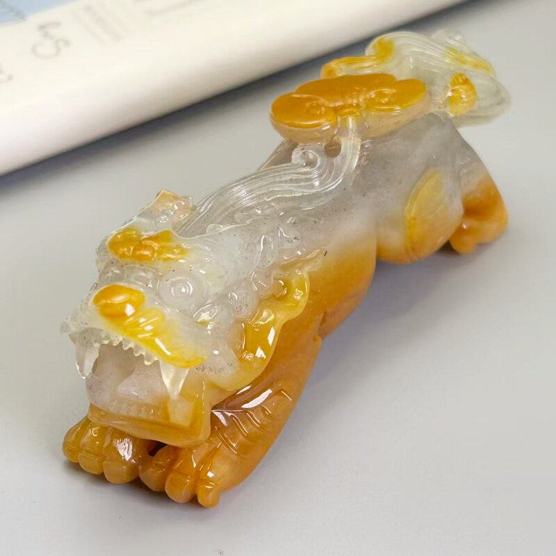 馆藏级大师工黄龙玉龙头霸王貔貅手把件金沙老料招财转运龙头貔貅