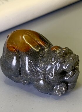 行家金沙老料黄龙玉招财貔貅吊坠