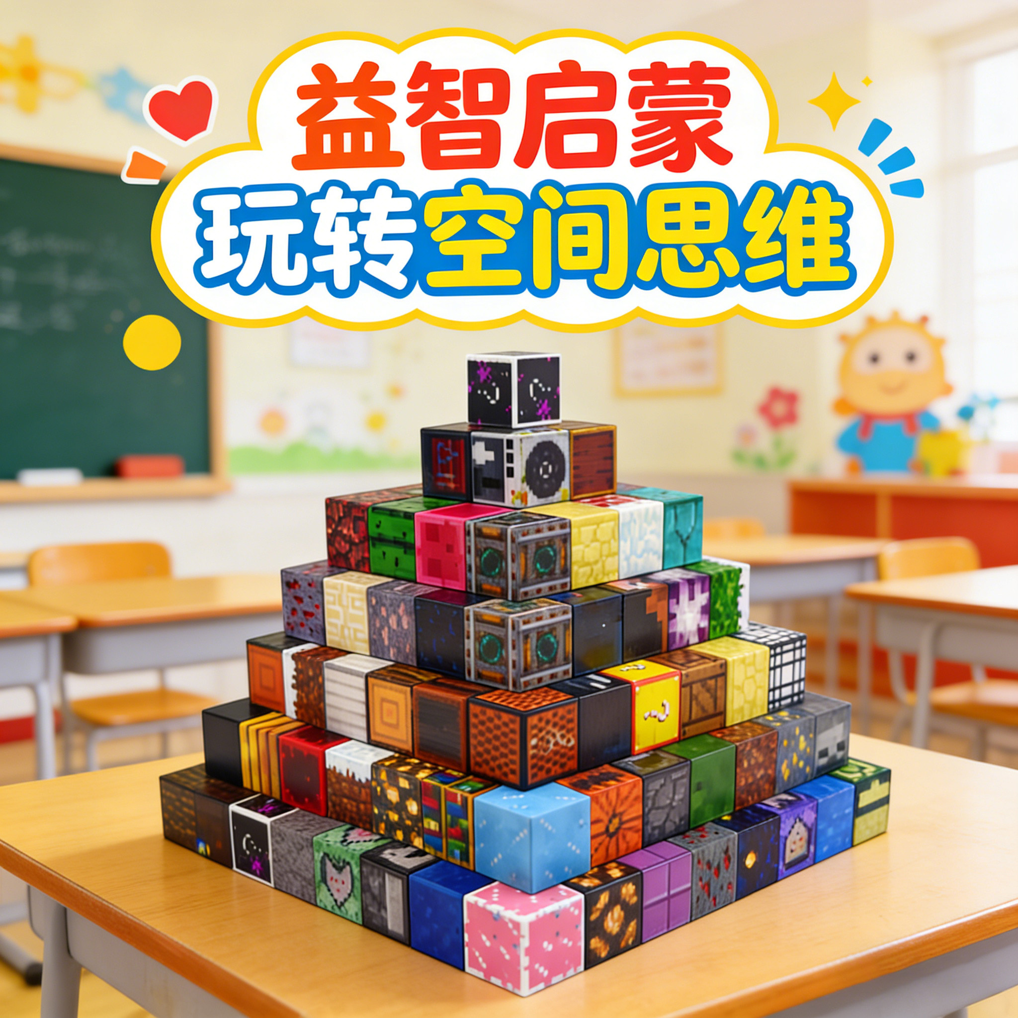 我的世界磁力片积木儿童益智玩具创意搭建方块积木随机方块礼物