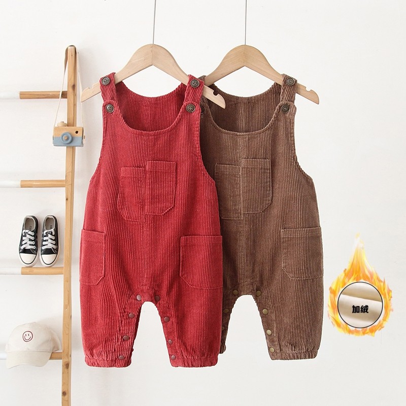 宝宝开裆背带裤秋款男女童韩版休闲不滑肩连体长裤幼童0-3岁童裤