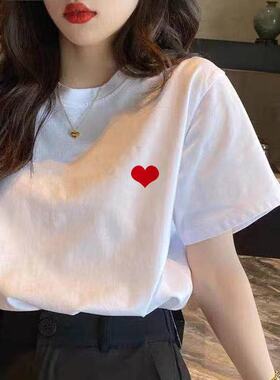 特白色T恤女短袖宽松纯棉夏季女装2025年新款短款打底衫ins潮上衣