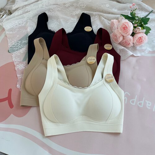 古妃30037秋冬磨毛暖绒无痕美背内衣女小胸聚拢宽肩带固定杯抹胸