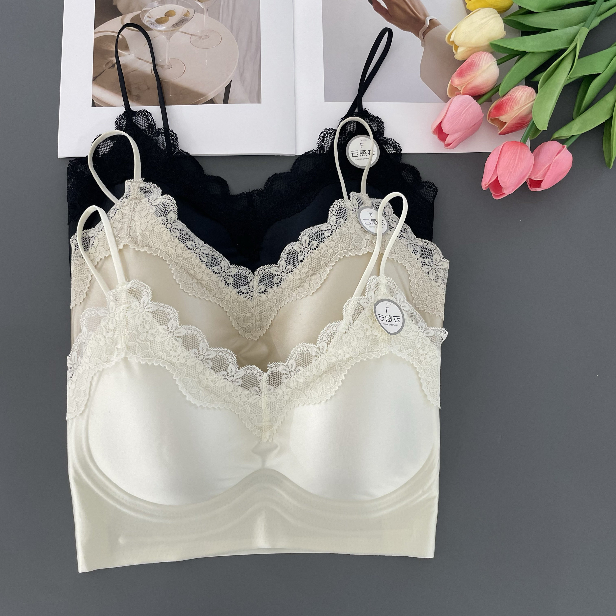 古妃3635法式蕾丝轻奢缎面美背抹胸大胸显小聚拢防走光无钢圈内衣,女士内衣/男士内衣/家居服,抹胸,淘宝优惠券,粉丝福利购,淘宝优惠卷