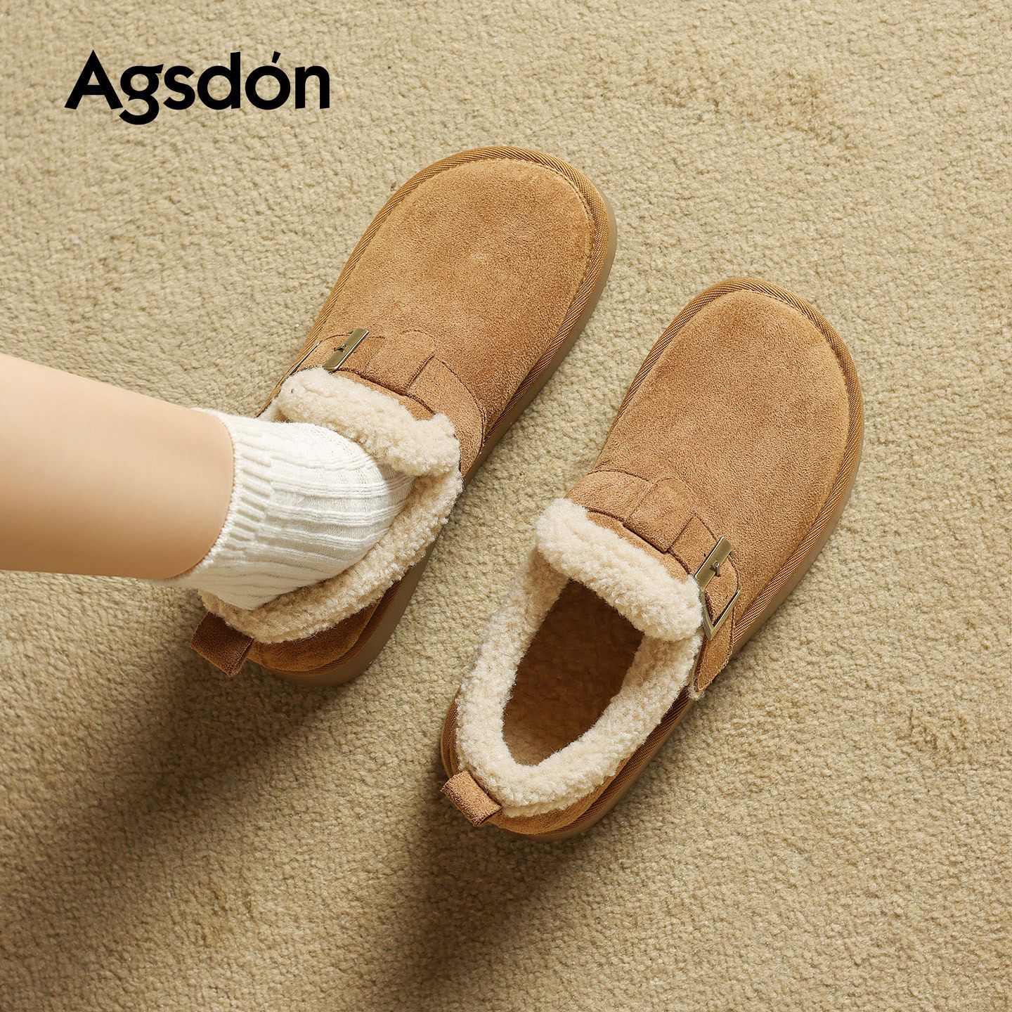 奥古狮登正品加绒勃肯鞋女2025新款冬季厚底孕妇一脚蹬棉鞋毛毛雪,女鞋,时尚休闲鞋,淘宝优惠券,粉丝福利购,淘宝优惠卷