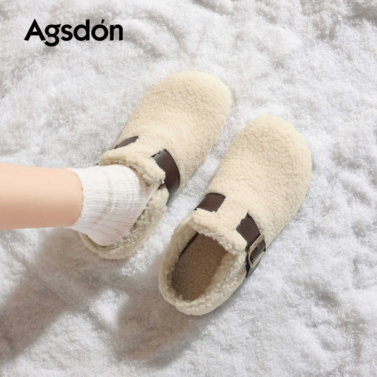 奥古狮登正品毛毛勃肯鞋女2025新款秋冬季加绒半拖棉鞋低帮雪地靴,女鞋,其他拖鞋,淘宝优惠券,粉丝福利购,淘宝优惠卷