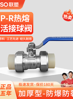 联塑4分20ppr双活接球阀6分25球阀冷热水管管件配件热熔阀门开关