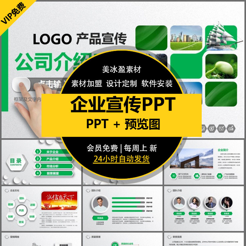 公司简介介绍ppt模板 产品企业画册展示项目推广产品介绍动态模板