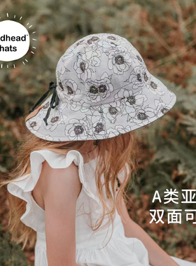 【亚麻儿童特价】澳洲Bedhead亚麻护脖儿童渔夫亲肤防晒帽UPF50+