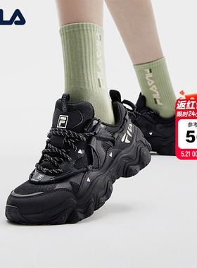 猫爪5代|FILA 斐乐官方老爹鞋运动鞋休闲鞋春季复古男鞋黑色鞋子