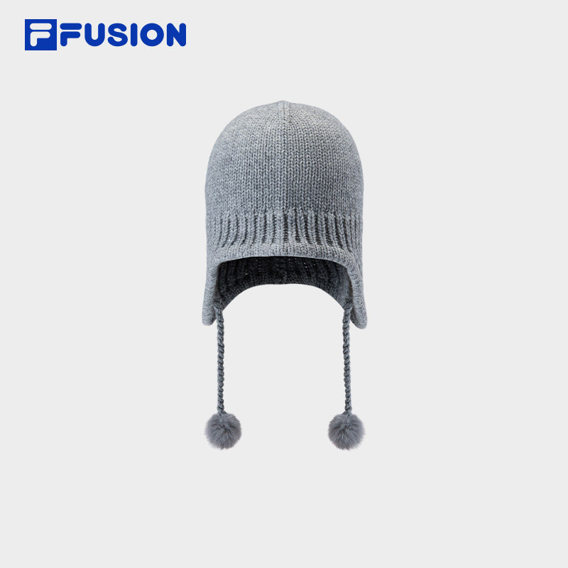 FILA FUSION斐乐潮牌堆堆针织帽26冬新款女帽甜美可爱保暖毛线帽