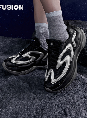 FILA FUSION斐乐潮牌女鞋BUZZARD未来潮鞋2025秋休闲鞋老爹鞋