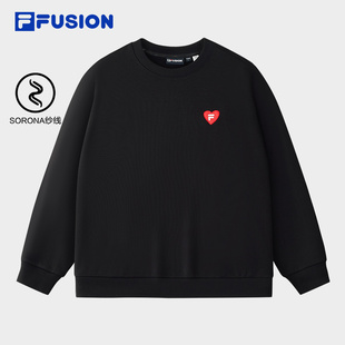 休闲宽松针织上衣 套头卫衣2025秋新款 FILA FUSION斐乐潮牌情侣款
