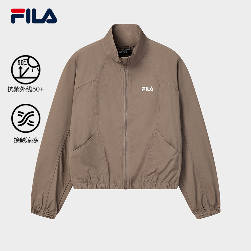 FILA 斐乐官方女士梭织外套2026夏新款休闲宽松凉感防晒立领上衣