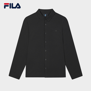 FILA AERO ELITE商务系列斐乐男子梭织长袖衬衫2024冬款休闲上衣