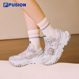 FUSION斐乐潮牌女子厚底潮鞋 跑步鞋 2025冬季 加绒硬糖鞋 款 FILA