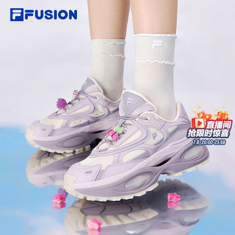 FILA FUSION斐乐潮牌硬糖3老爹鞋夏季新款透气网面运动鞋厚底女鞋