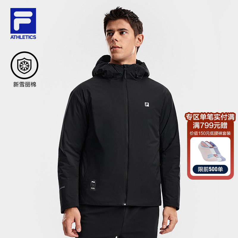 FILA 斐乐官方男士棉服2026春新款健身运动简约宽松保暖连帽外套,运动服/休闲服装,运动棉衣,淘宝优惠券,粉丝福利购,淘宝优惠卷