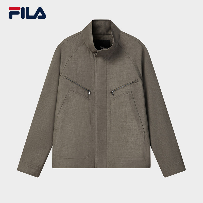 FILA 斐乐官方男士梭织外套2026夏季新款简约休闲宽松绵羊毛上衣