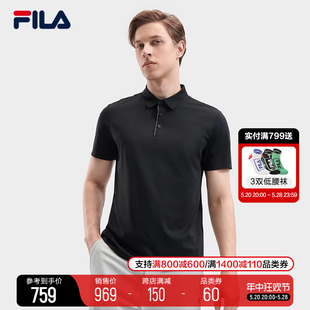 新款 2024夏季 POLO衫 FILA 时尚 斐乐官方男子针织短袖 休闲基础上衣