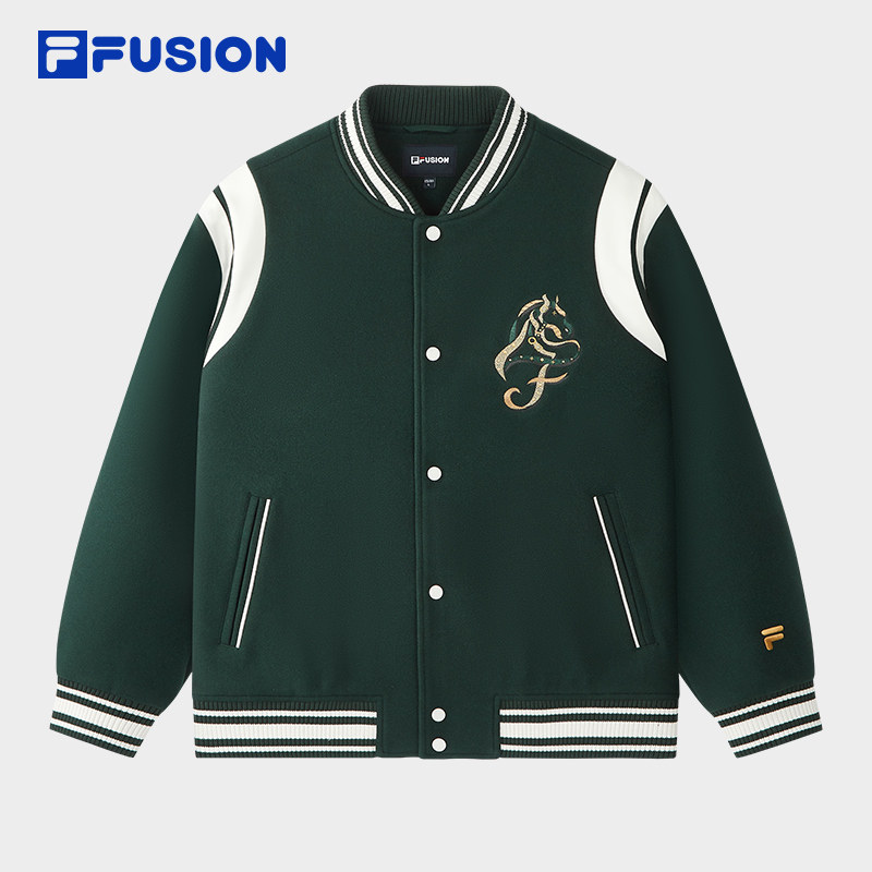FILA FUSION斐乐潮牌男装外套2026春新款时尚休闲宽松拼色棒球服
