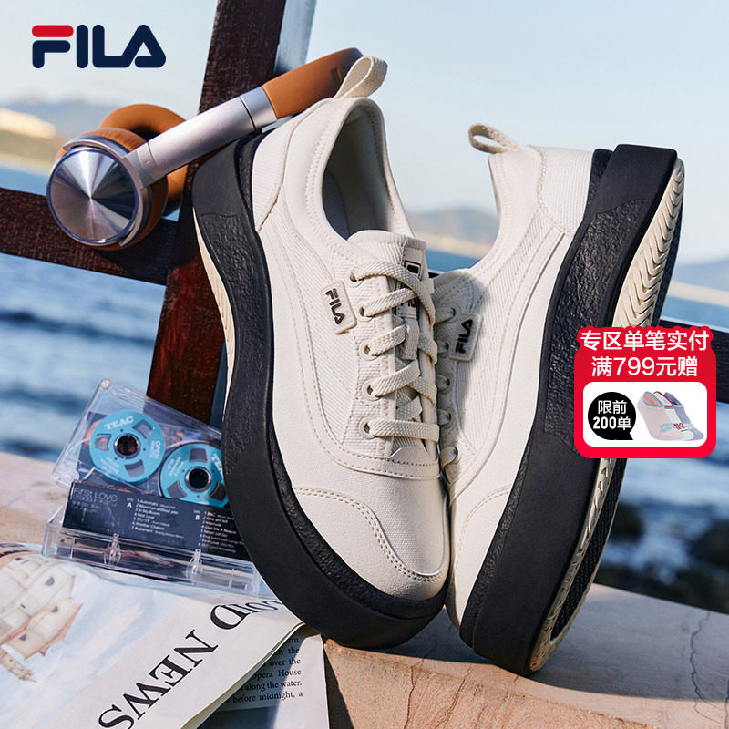 FILA 斐乐官方女鞋摩登帆布鞋2026年夏季水母鞋时尚厚底休闲鞋