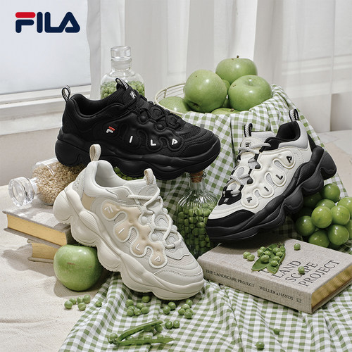 FILA 斐乐官方女鞋PEASE摩登运动鞋2025冬新款豌豆鞋面包鞋休闲鞋