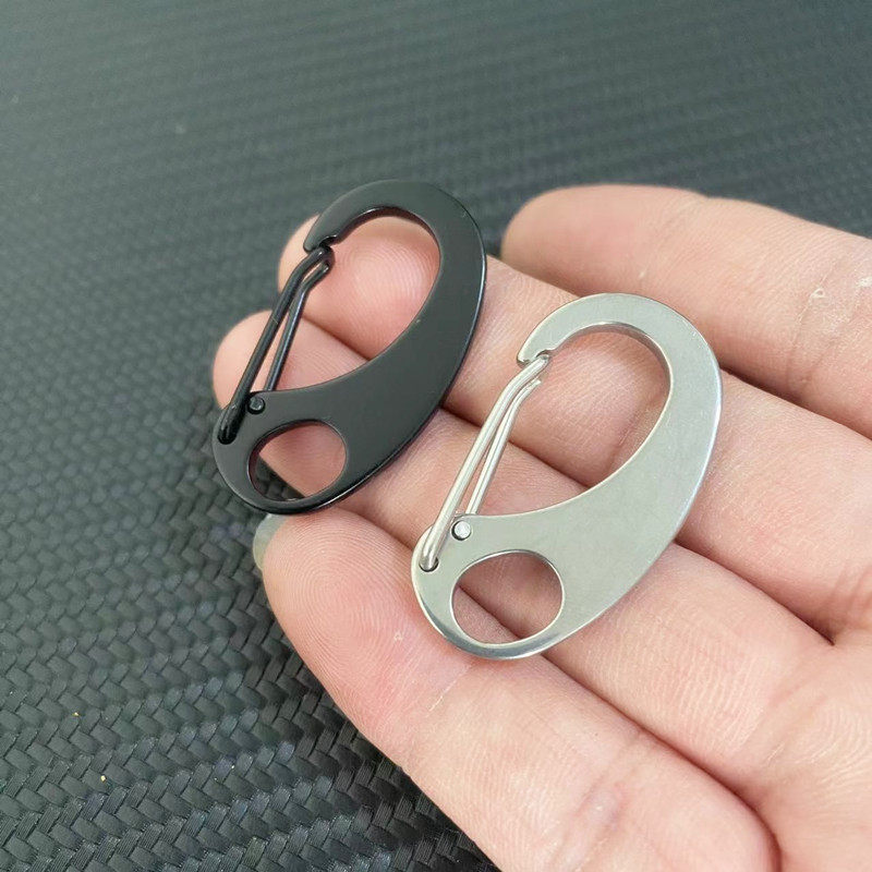 不锈钢弹簧按压蛋形挂扣户外多用途配件挂钩迷你便携钥匙扣登山扣