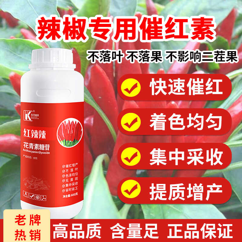 辣椒催红素朝天椒小米椒催熟催红工业辣椒上色膨果靓果增产叶面肥