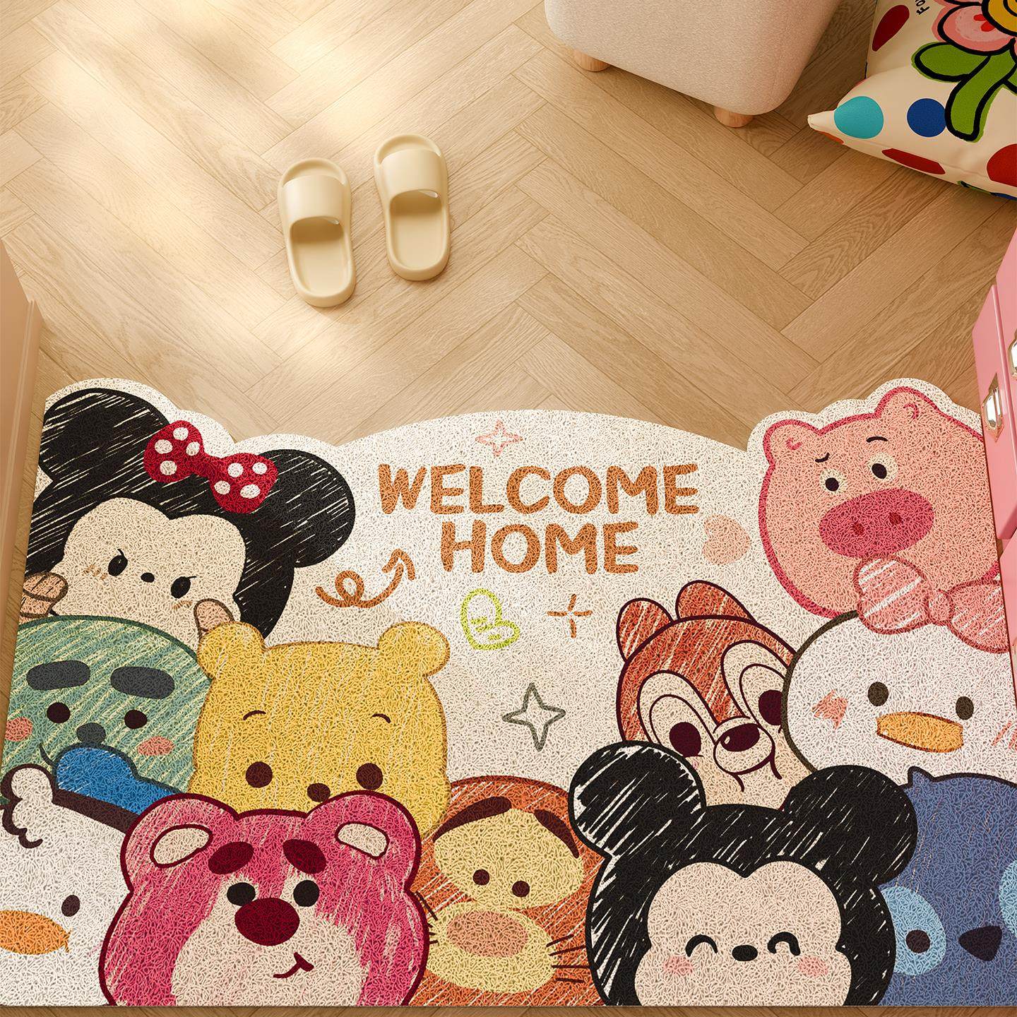 草莓熊丝圈地垫卡通可爱入户门地毯进门门口脚垫2026新款玄关门垫,居家布艺,家用脚垫,淘宝优惠券,粉丝福利购,淘宝优惠卷