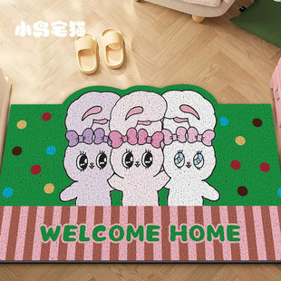 艾斯乐小兔入户门地垫可裁剪脚垫子家用蹭土耐脏防滑玄关耐磨地毯
