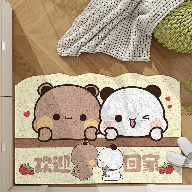 可爱一二布布入户门丝圈脚垫可裁剪卡通蹭土防滑家用门口防滑地垫