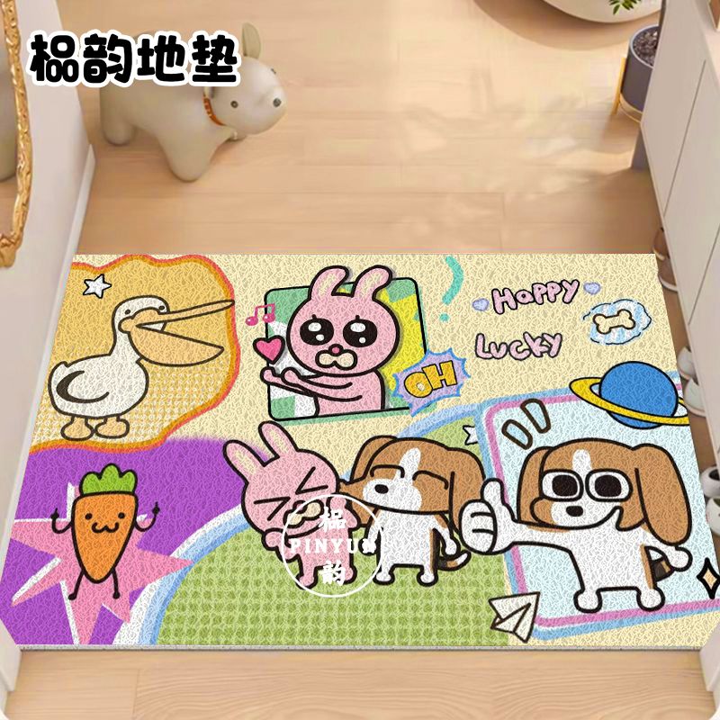暹罗厘普创意入户门丝圈地垫趣味进门口蹭土耐脏脚垫家用除尘地毯