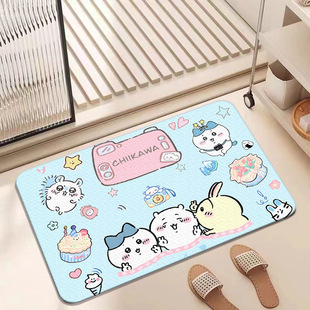 吉伊卡哇卡通浴室吸水地垫卫生间防滑厕所门洗手间硅藻泥速干脚垫