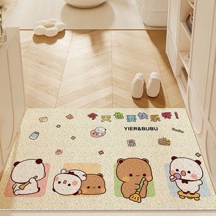 一二布布入户门地垫可爱卡通原创门垫家用防滑耐脏丝圈可裁剪脚垫